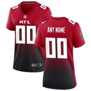 Women's Atlanta Falcons Red Alternate Custom #00 Game Jersey