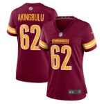 Alex Akingbulu Washington Commanders  Women's Game Player Jersey - Burgundy