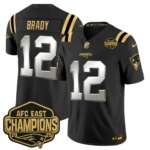 Tom Brady #12 New England Patriots 2026 AFC East Champions Gold Vapor Limited Jersey - All Stitched