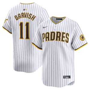 Men's San Diego Padres #11 Yu Darvish  White Home Limited Player Jersey