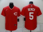 Men's  Cincinnati Reds #5 Johnny Bench Red Cool Base Stitched Jersey