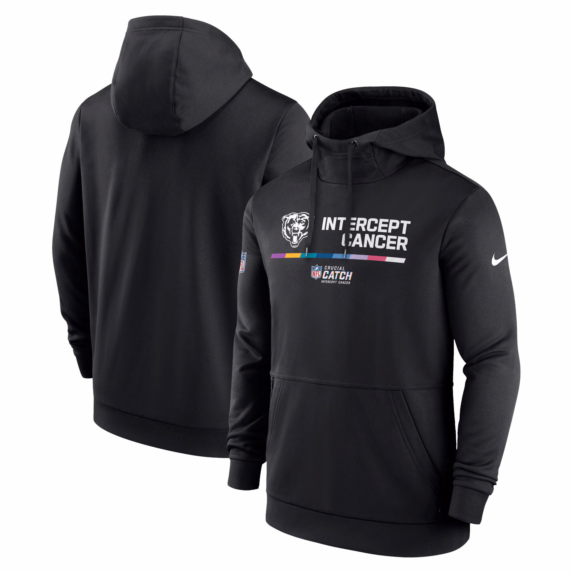 Men's Black Chicago Bears 2022 Crucial Catch - Therma Performance Pullover Hoodie