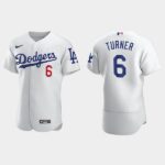 Men's Los Angeles Dodgers #6 Trea Turner Home Flex Base Jersey - White