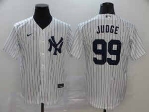 Men's New York Yankees #99 Aaron Judge White Home Stitched Cool Base  Jersey