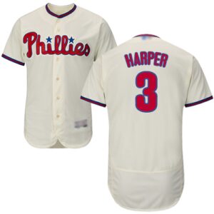 Philadelphia Phillies #3 Bryce Harper Cream Flexbase Collection Stitched Jersey