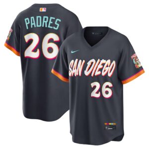 Padres #26 San Diego Padres Obsidian 2026 City Connect Stadium Jersey