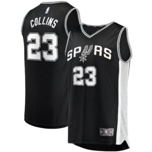 Zach Collins San Antonio Spurs  2021/22 Fast Break Replica Jersey - Icon Edition - Black