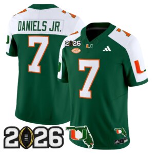 CJ Daniels #7 Miami Hurricanes MIA 2026 CFP Final & Florida Patch Vapor Limited Jersey - All Stitched