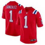 Christian Gonzalez New England Patriots  2023 Draft First Round Pick Alternate Game Jersey - Red