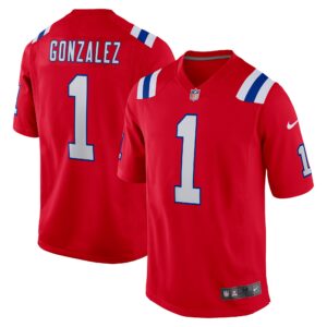 Christian Gonzalez New England Patriots  2023 Draft First Round Pick Alternate Game Jersey - Red