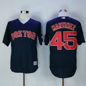 Boston Red Sox #45 Pedro Martinez Navy Blue New Cool Base Stitched Jersey