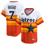 Houston Astros Craig Biggio #7 White Throwback Cooperstown Collection Limited Player Jersey