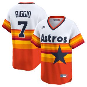 Houston Astros Craig Biggio #7 White Throwback Cooperstown Collection Limited Player Jersey
