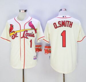 St. Louis Cardinals #1 Ozzie Smith Cream Cool Base Stitched Jersey