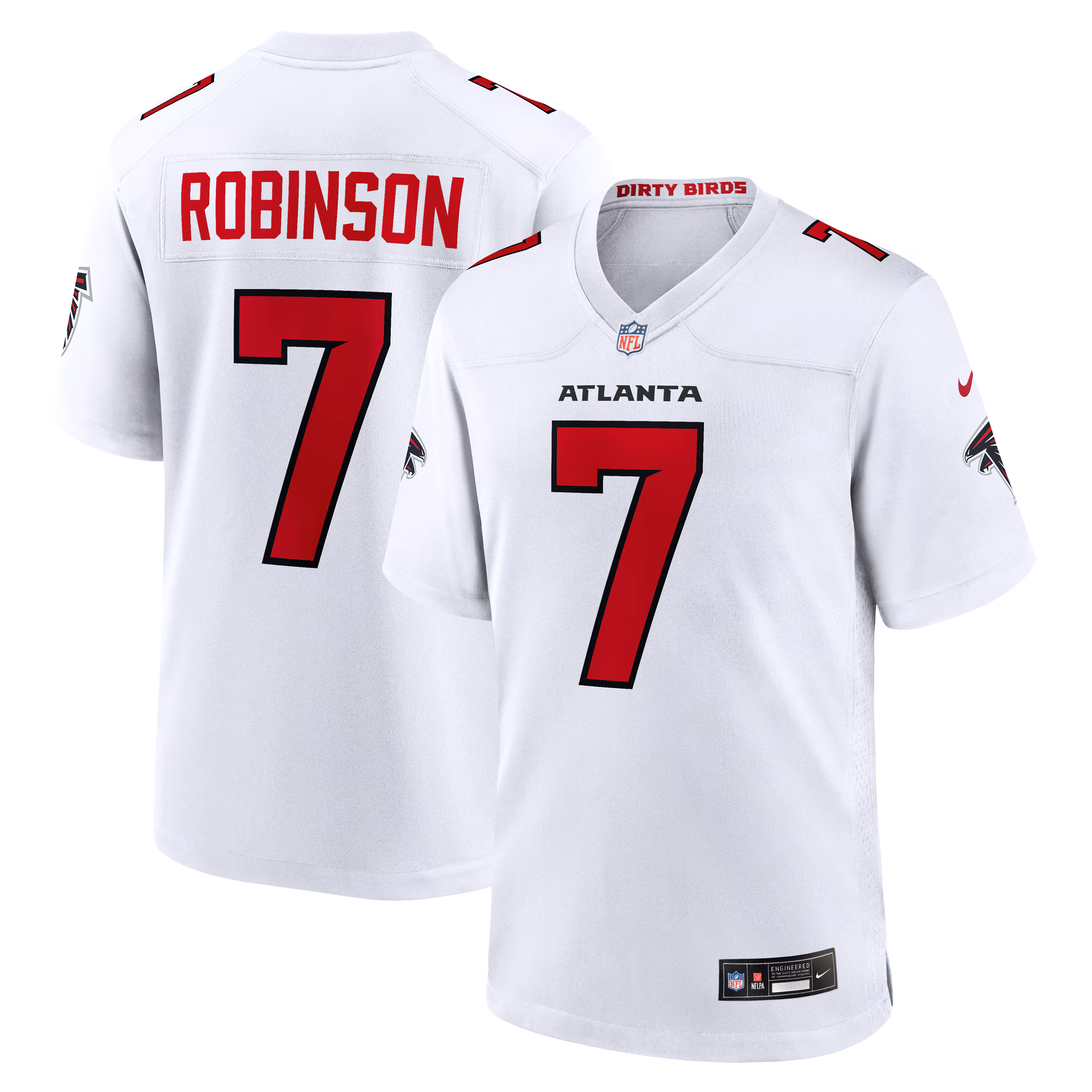 Atlanta Falcons Bijan Robinson #7 White Game Jersey