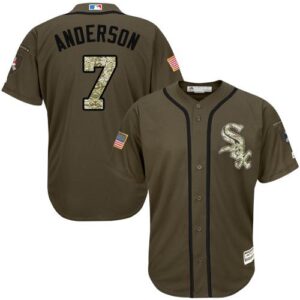 Chicago White Sox #7 Tim Anderson Green Salute to Service Stitched Jersey