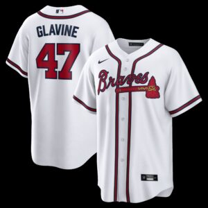 Atlanta Braves Tom Glavine #47 White Home Retired Player Replica Jersey