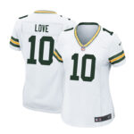 Green Bay Packers #10 Jordan Love Womens Away Game Jersey-White
