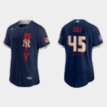 Men's New York Yankees #45 Gerrit Cole Navy 2021 All-Star Game Jersey