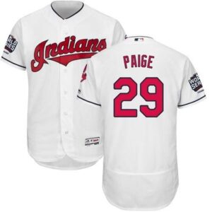 Cleveland Indians #29 Satchel Paige White Flexbase Collection 2016 World Series Bound Stitched Jersey