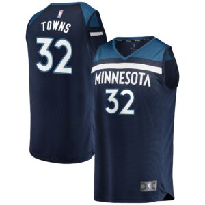 Karl-Anthony Towns Minnesota Timberwolves  Fast Break Replica Player Jersey Navy - Icon Edition