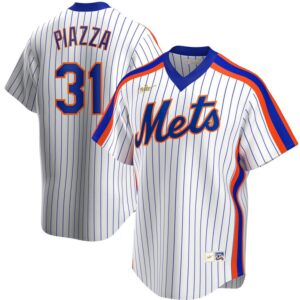 Men's  New York Mets #31 Mike Piazza Home Cooperstown Collection Player White Jersey