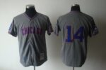Mitchell And Ness 1968 Chicago Cubs #14 Ernie Banks Grey Stitched Throwback Jersey