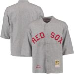 Mitchell And Ness 1914 Boston Red Sox #3 Babe Ruth Grey Throwback Stitched Jersey