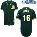 Men's Oakland Athletics #16 Jason Giambi Green Cool Base Jersey