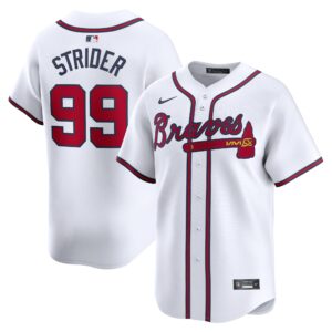 Atlanta Braves Spencer Strider #99 White Home Limited Player Jersey
