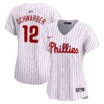 Women's Philadelphia Phillies Kyle Schwarber #12 White Home Limited Player Jersey