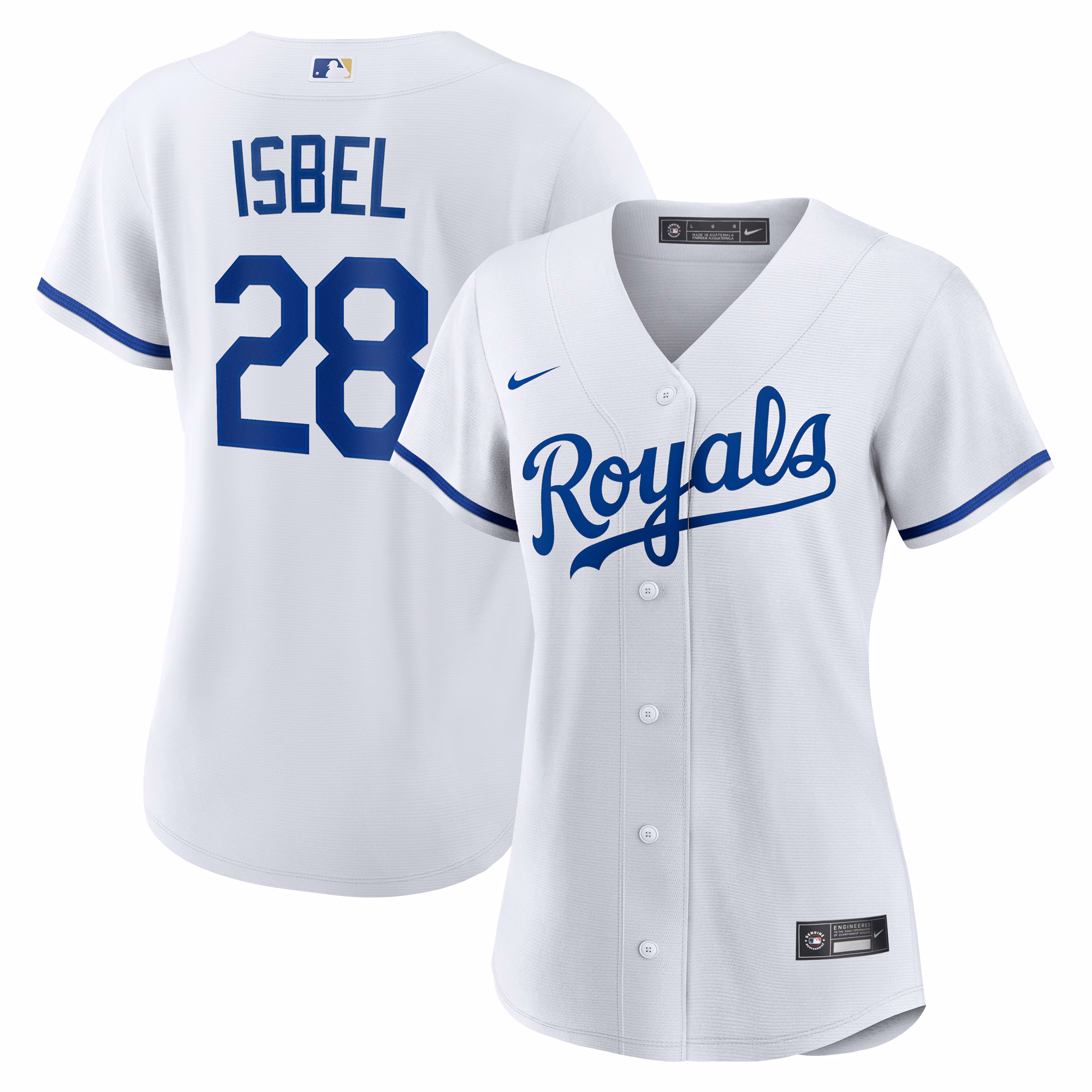 Women's Kansas City Royals Kyle Isbel #28 White Home Replica Jersey