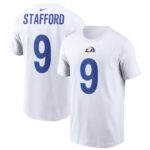 Men's Matthew Stafford White Los Angeles Rams Name & Number T-Shirt