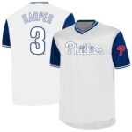 Philadelphia Phillies Bryce Harper #3 Profile White Big & Tall Name & Number Birdeye V-Neck T-Shirt