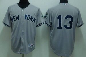 New York Yankees #13 Alex Rodriguez Stitched Grey Jersey