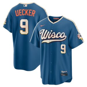 Milwaukee Brewers Bob Uecker #9 Mineral Blue 2026 City Connect Stadium Jersey