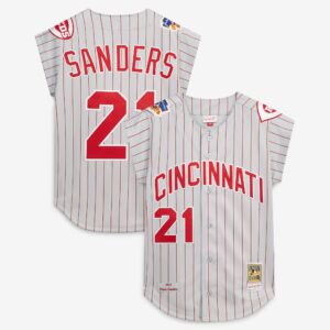 Cincinnati Reds Deion Sanders #21 Mitchell & Ness Gray 1997 Authentic Jersey