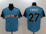 2017 All-Star American League #27 Mike Trout Majestic Men's Blue Game Jersey