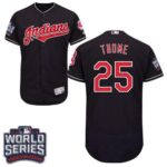 Cleveland Indians #25 Jim Thome Navy Blue Flexbase Collection 2016 World Series Bound Stitched Jersey