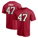Men's John Lynch Red Tampa Bay Buccaneers Hall of Fame Class of 2021 Name & Number T-Shirt