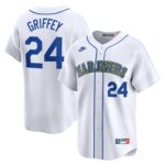 Men's Seattle Mariners Ken Griffey Jr.  White Throwback Cooperstown Limited Jersey