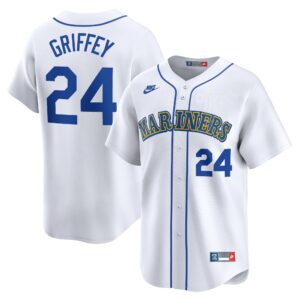 Men's Seattle Mariners Ken Griffey Jr.  White Throwback Cooperstown Limited Jersey