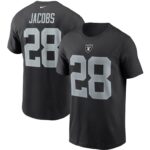 Men's Josh Jacobs Black Las Vegas Raiders Name & Number T-Shirt
