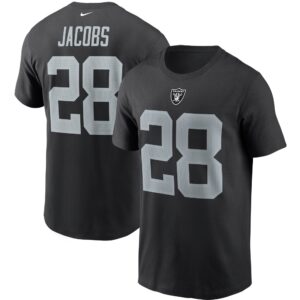 Men's Josh Jacobs Black Las Vegas Raiders Name & Number T-Shirt