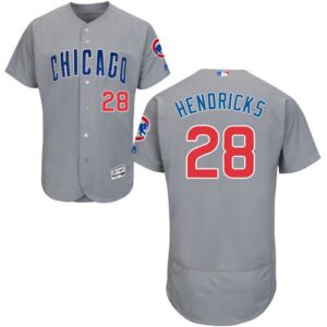 Chicago Cubs #28 Kyle Hendricks Grey Flexbase Collection Road Stitched Jersey