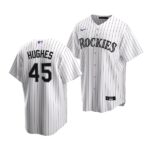 Men's Colorado Rockies #45 Gabriel Hughes 2022 Draft Jersey White Home