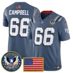 Will Campbell #66 New England Patriots United States 250th Anniversary Patch Vapor Limited Jersey - All Stitched