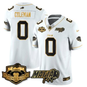 Keon Coleman #0 Buffalo Bills BUF 2025 Bills Mafia Patch Gold Vapor Limited Jersey - All Stitched