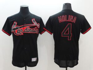 St. Louis Cardinals #4 Yadier Molina Black Fashion Flexbase Collection Stitched Jersey
