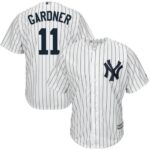 Men's New York Yankees #11 Brett Gardner White Cool Jersey